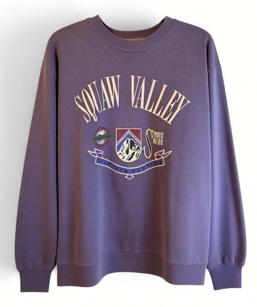 Vintage SDI Squaw Valley Mountain Clothing Purple Crewneck Sweatshirt Medium